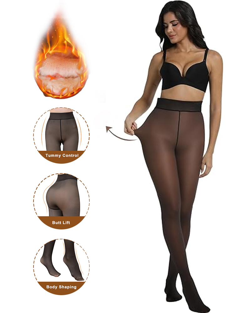 🔥Want to easily show off your legs even in winter? These fleece-lined tights are perfect for women!
