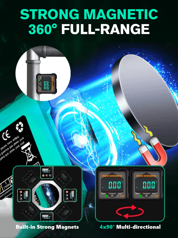 🛠️ Strong Magnetic Digital Display Level & Angle Measuring Instrument📏