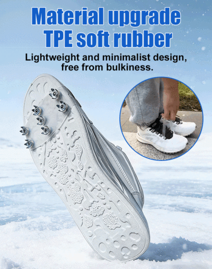 ❄️👢Tired of slipping and sliding on icy surfaces? 😫 These 5-Tooth Ice Cleats​ strap on in seconds—giving you instant grip on ice, snow, and slippery roads! 🚀🔒
