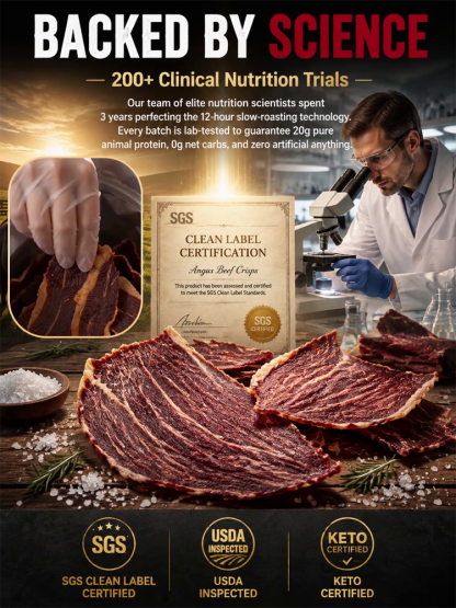 We’ve created a steak crisp that’s thinner than paper and crunchier than your favourite pub crisps but made entirely from 100 percent premium Australian Angus beef.