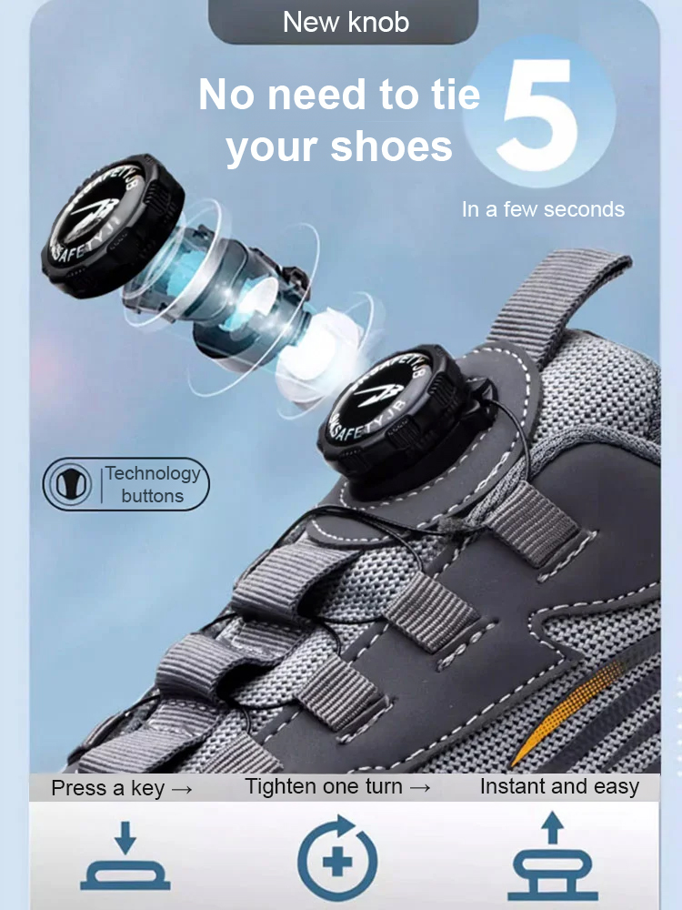 50%off! Last half hour! Anti-smash and anti-puncture labor insurance shoes with embedded steel plate in the toe, anti-smash and protect the top of the foot. The soles are made of thickened oxfords, anti-electricity and anti-puncture, and the nails will no