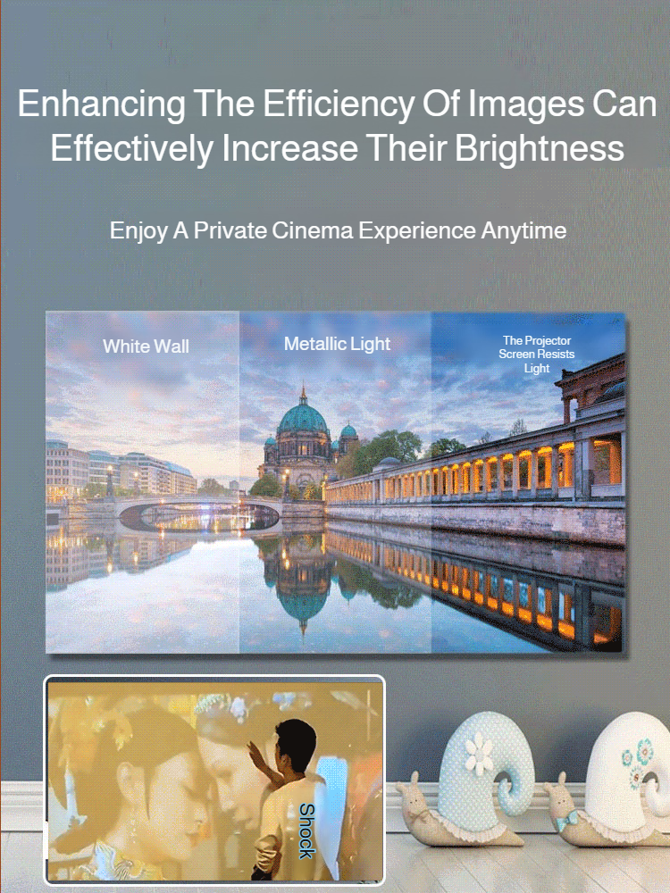 ⚪️Daytime Cinema Anti-Glare Screen, Clear Visibility Even with Lights On✨