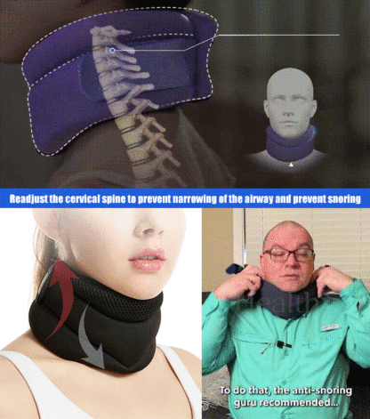 Three-stage adjustable neck brace to stop snoring