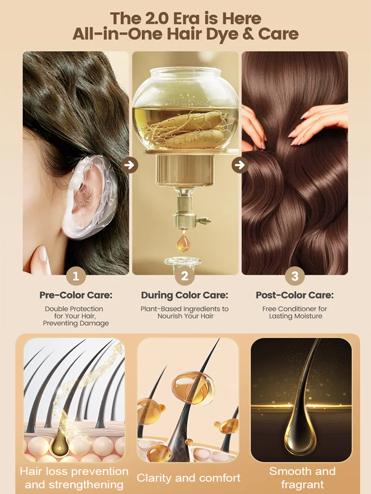 🛁3-in-1 Hair Coloring & Strengthening Shampoo💇‍♀️ 🎨