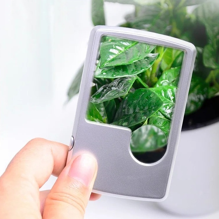 Ultra-thin rectangular LED light magnifying glass