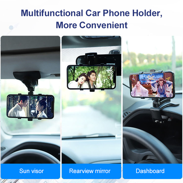 🚗360-degree rotation, non-slip design. Suitable for dashboards, mirrors, and sun visors.