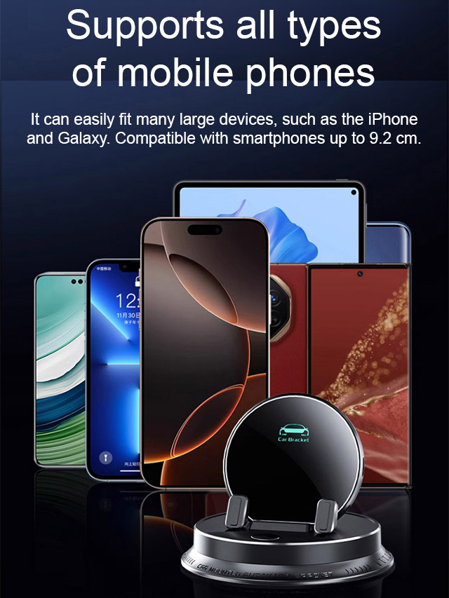 ✅ [AI Smart Sensor] Multi-Function Phone Stand ✅ Freely swivels, securely gripping your phone and keeping it secure no matter how much it shakes! ✅ 360-degree rotation allows for easy placement anywhere! 100% stability even during sudden stops or bumpy ro