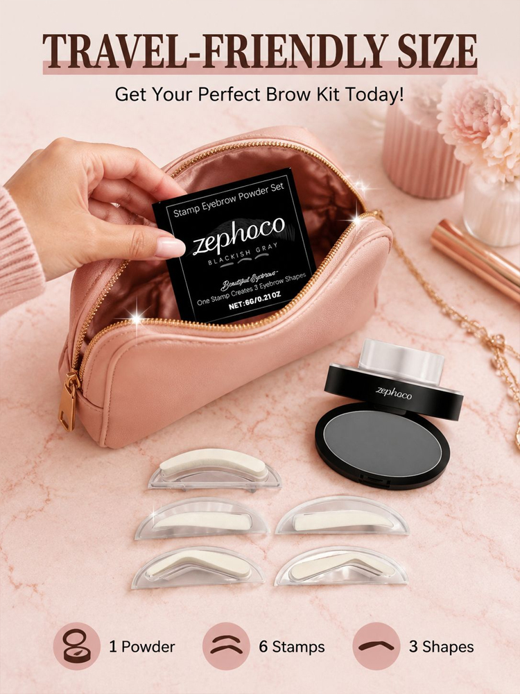 👀 Just one gentle press every morning—say goodbye to eyebrow-drawing hassles! ♪ 😘 Expertly crafted by a specialized brow studio, the wildly popular [3-Second Eyebrow Stamp Powder] has finally arrived! Achieve your ideal brow shape in just one second—eve