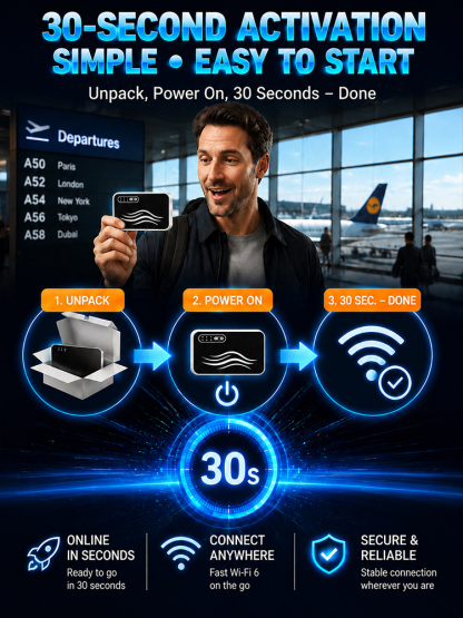 Travel Visa-Free Portable WiFi, No More Roaming Fees! Fast Internet in 30 Seconds!