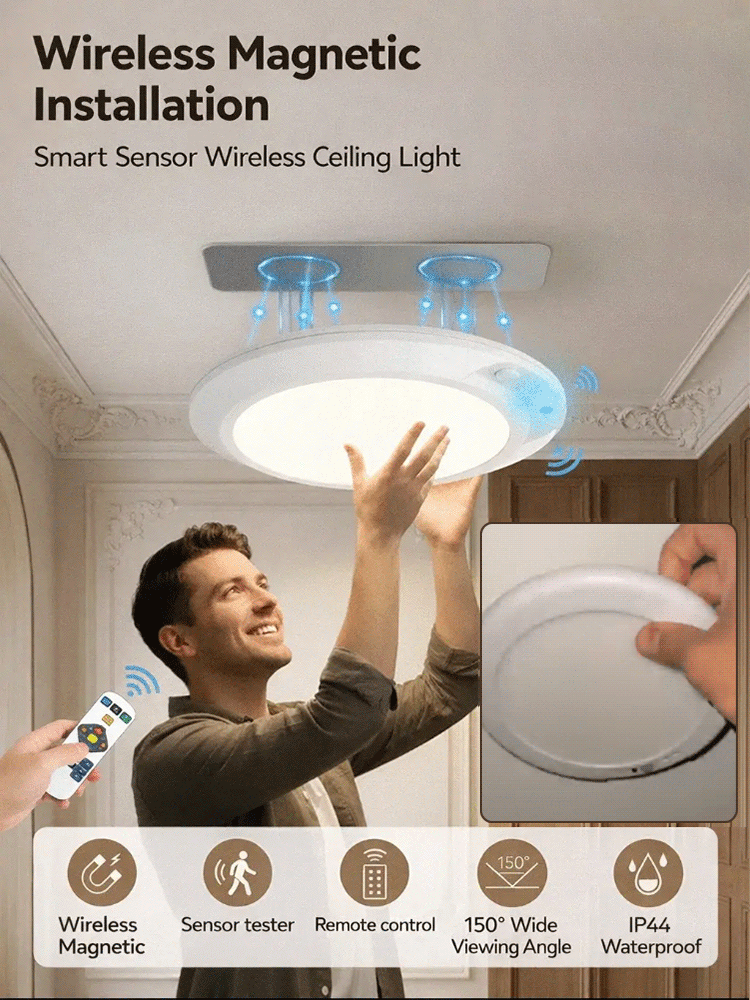 🧲 No cables or drilling required: Thanks to its magnetic attachment, it can be placed anywhere without damaging the wall, so even the elderly can easily install it.