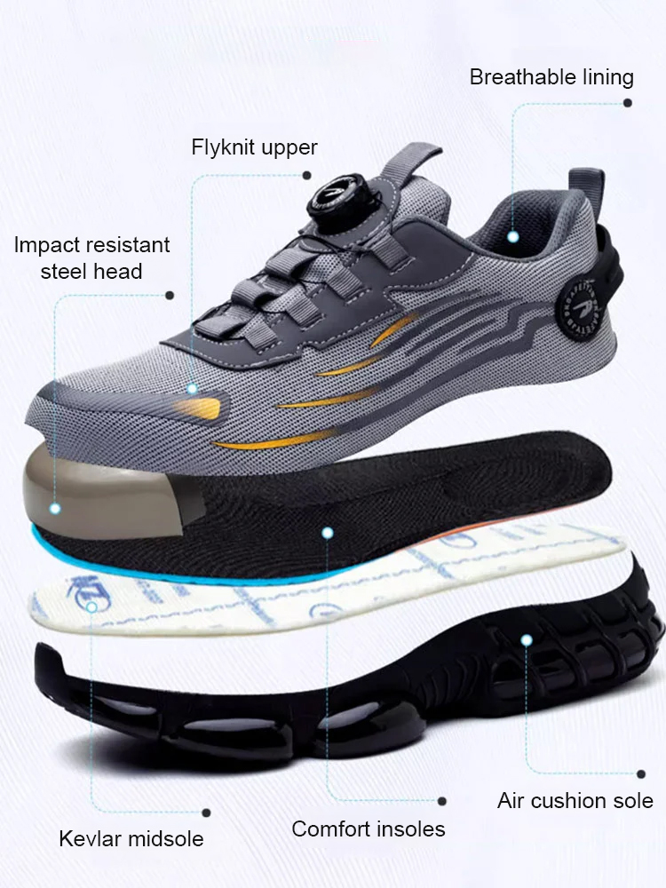50%off! Last half hour! Anti-smash and anti-puncture labor insurance shoes with embedded steel plate in the toe, anti-smash and protect the top of the foot. The soles are made of thickened oxfords, anti-electricity and anti-puncture, and the nails will no