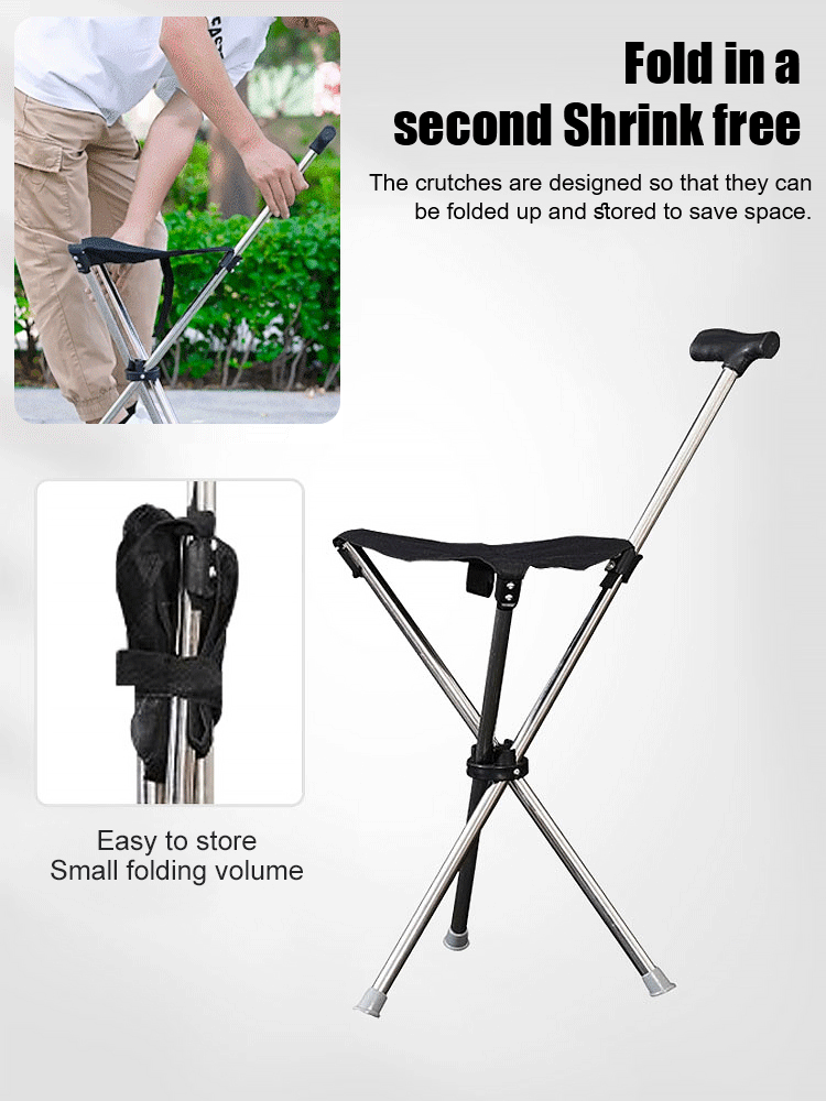 【Free Trial】Outdoor foldable crutch chair for the elderly