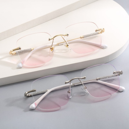 Frameless trimmed reading glasses