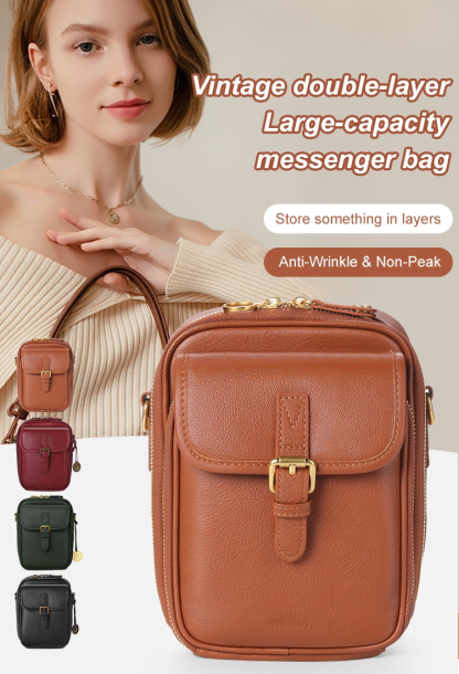 Ready for a stylish and functional bag? 🧳✨ Our new fashionable multi-layered women's leather bag 💼 😍💃 Waterproof shoulder bag