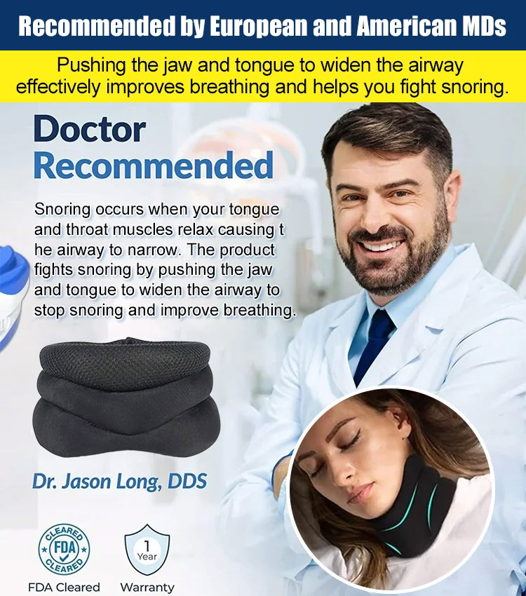 Three-stage adjustable neck brace to stop snoring