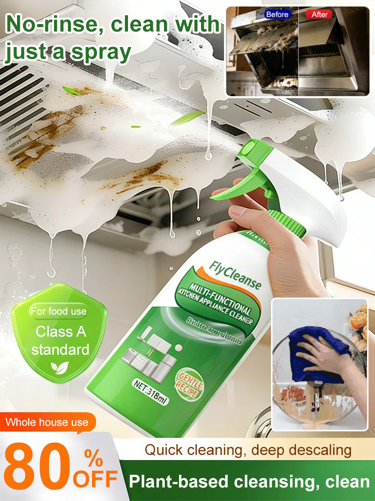 🧼 Kitchen Cleaner – no-rinse, just spray & wipe for instant clean!
