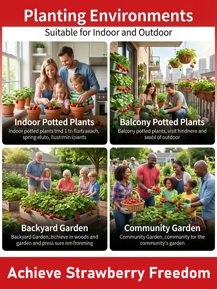 Potted strawberry seedlings for all seasons