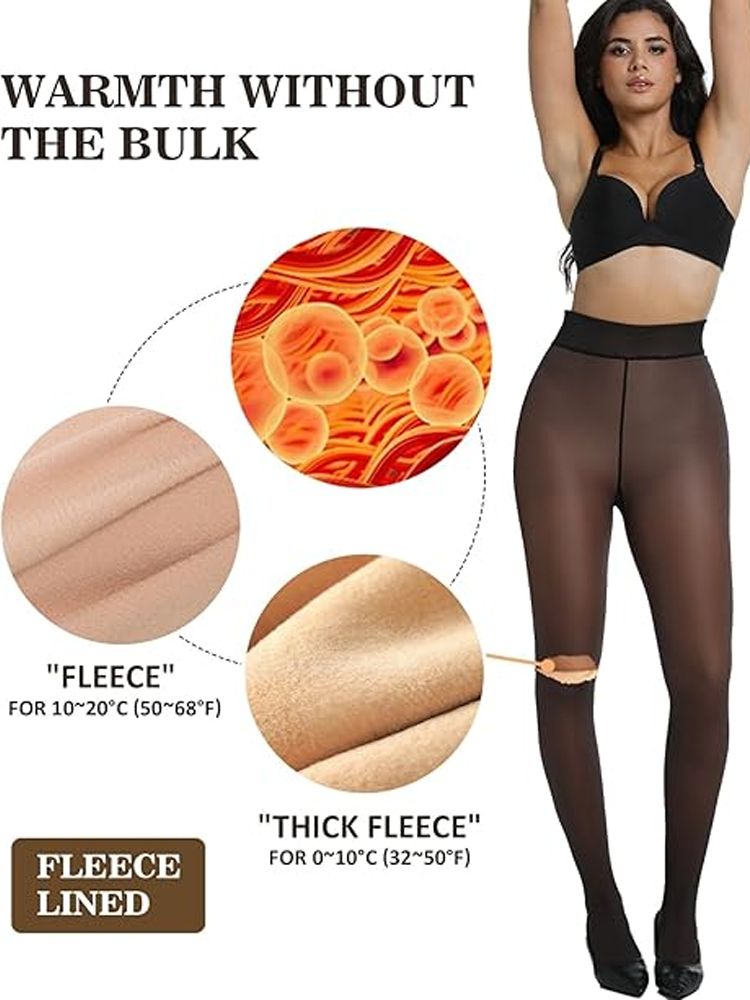 🔥Want to easily show off your legs even in winter? These fleece-lined tights are perfect for women!