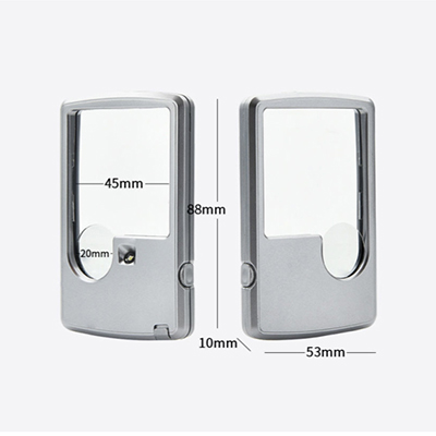 Ultra-thin rectangular LED light magnifying glass