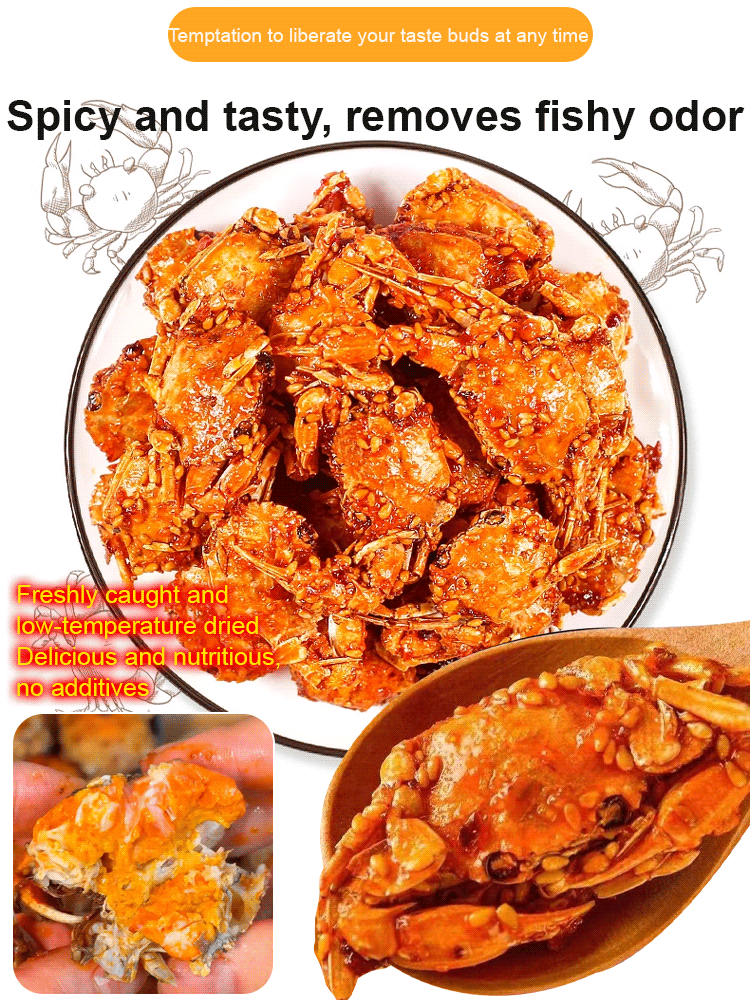 🌟 Crispy and delicious, low-fat and nutritious! 🌟  🦀 Made with fresh Alaskan deep-sea crab: caught directly from the deep sea.