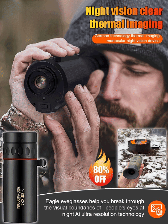 Introducing the new Thermal Imaging Monocular, powered by world-class German technology. It doesn’t see light; it sees heat. Nothing can hide.