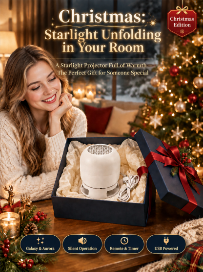No drilling or complex installation required—instantly transform your home into a winter wonderland. 🎄✨  This Christmas projection light adds festive magic to your walls, ceilings, and floors. Simply connect it to a USB power source, adjust the angle, an