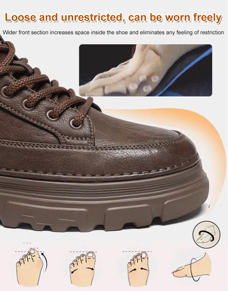 [No laces - side zipper] High-top casual men's shoes