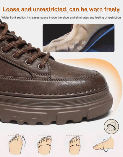 [No laces - side zipper] High-top casual men's shoes