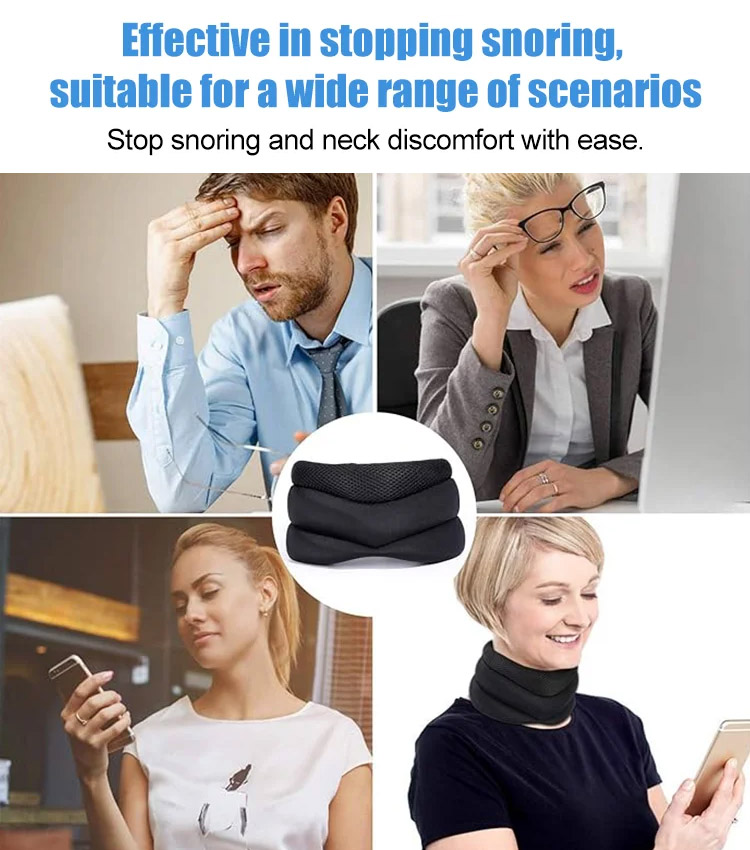 Three-stage adjustable neck brace to stop snoring