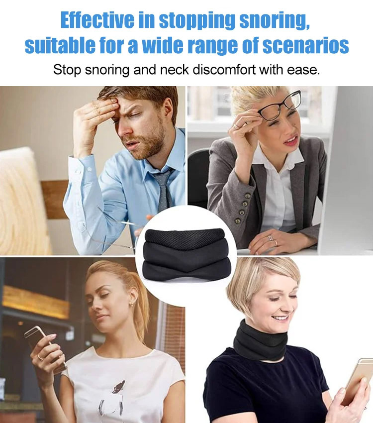 Three-stage adjustable neck brace to stop snoring