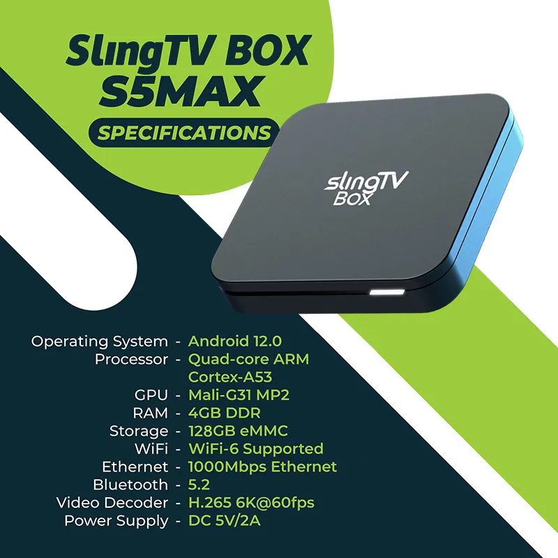 SlingTV Box S5 Max(Hot) - Includes Adult Channels