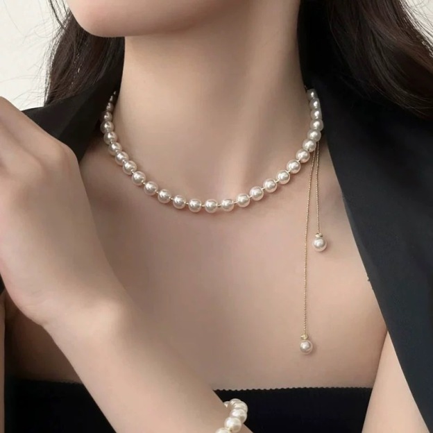 💖 2024 Joyería vendedora caliente Gran reducción de precio💟Collar de perlas Elizabeth de oro de 18 k