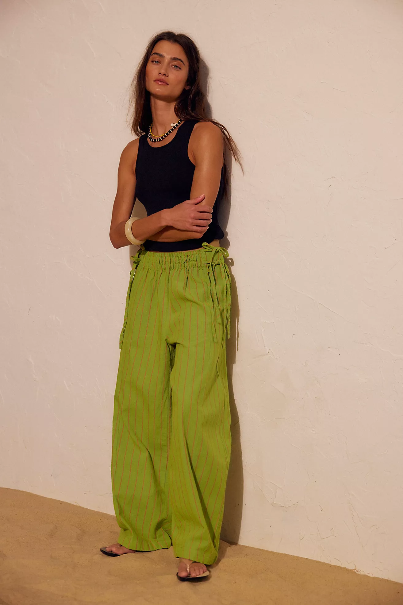 Sun Dazed Cotton-Linen Striped Pants (Buy 2 Free Shipping)