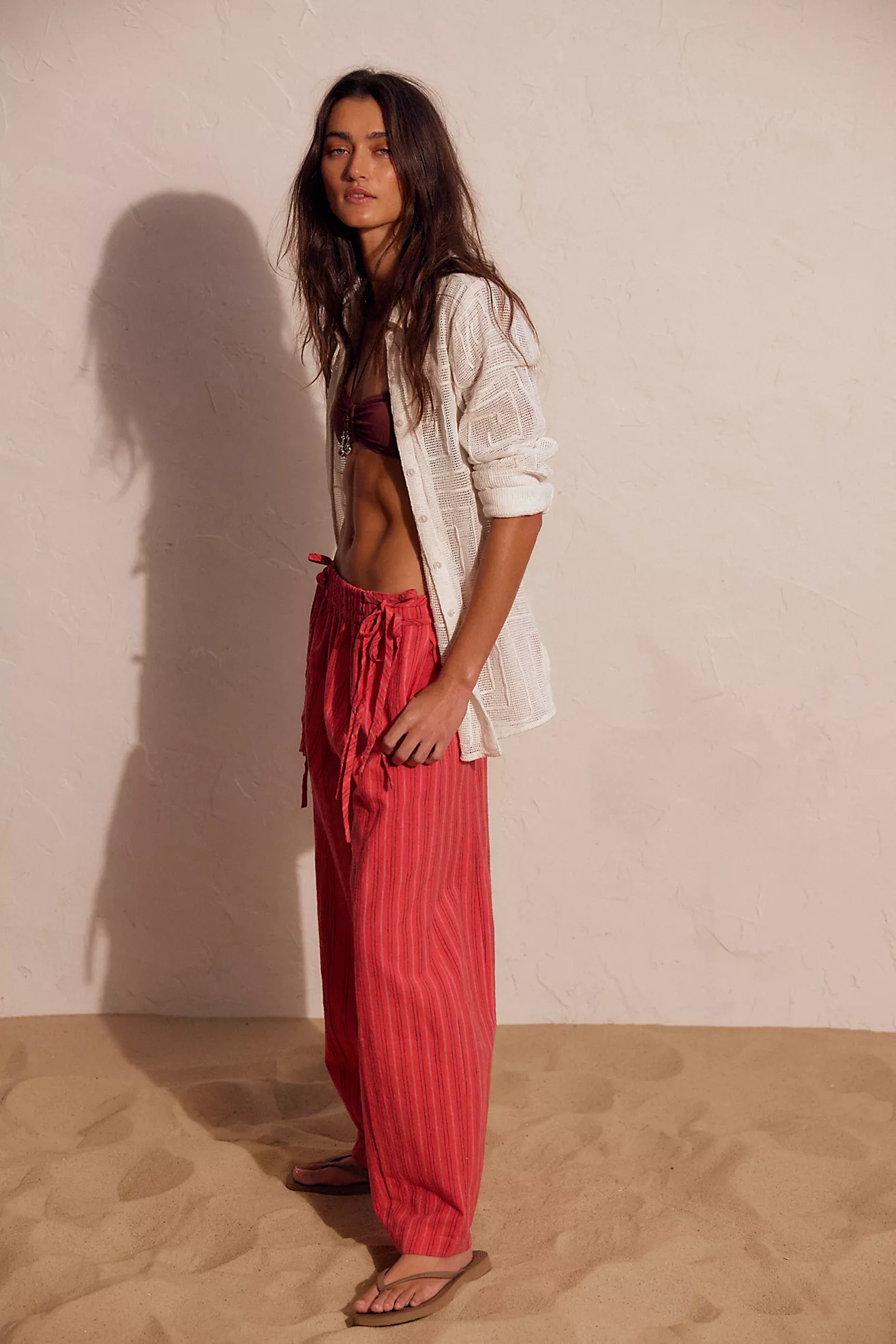 Sun Dazed Cotton-Linen Striped Pants (Buy 2 Free Shipping)