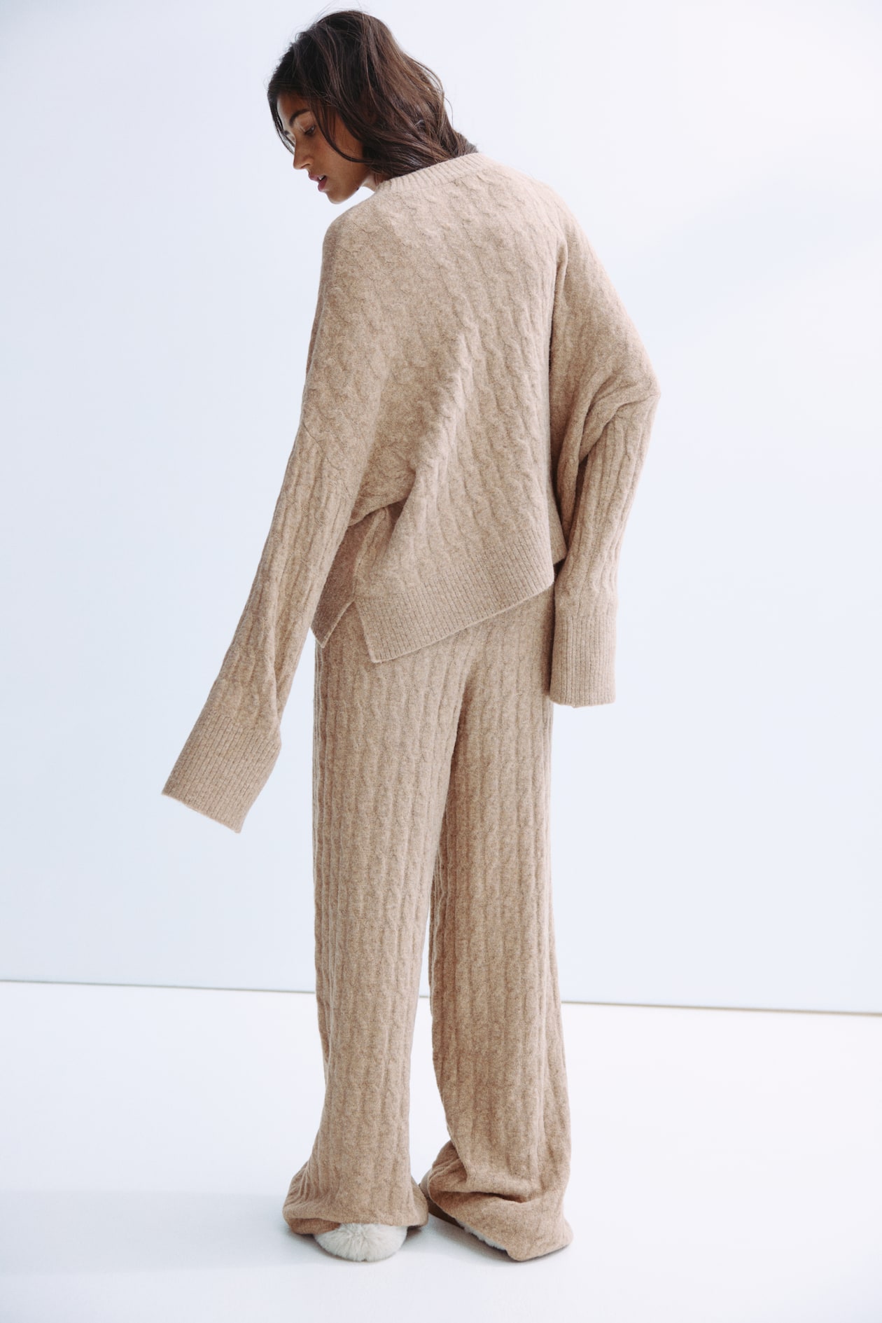 Cable-Knit Sweater Pants Set (Buy 2 Free Shipping)