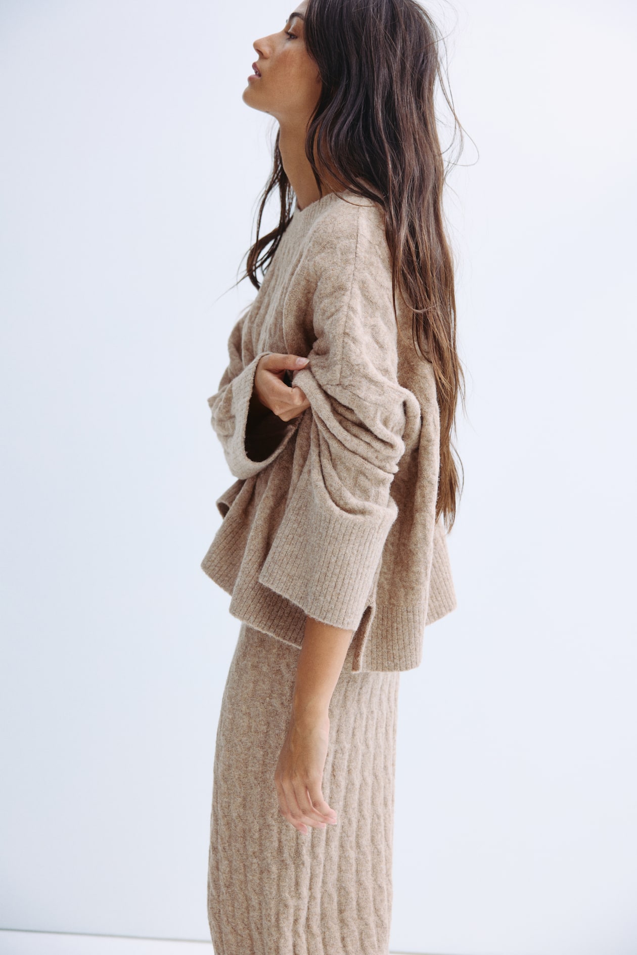 Cable-Knit Sweater Pants Set (Buy 2 Free Shipping)