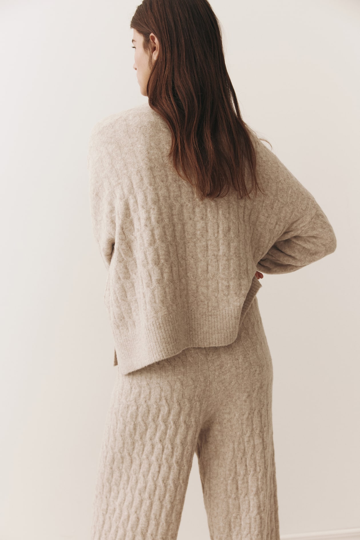 Cable-Knit Sweater Pants Set (Buy 2 Free Shipping)