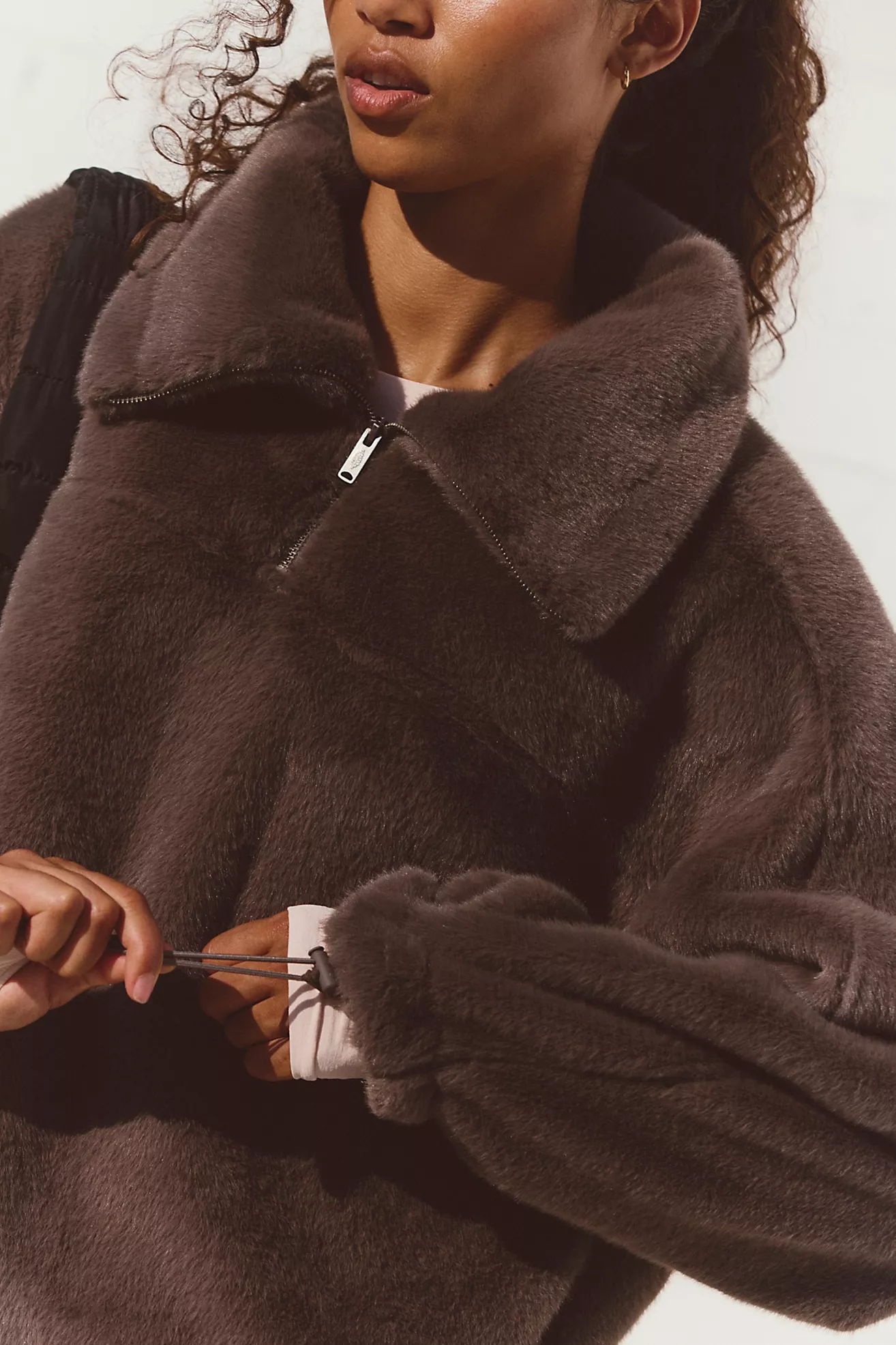 Alpine Faux Fur Half Zip Pullover (Buy 2 Free Shipping)