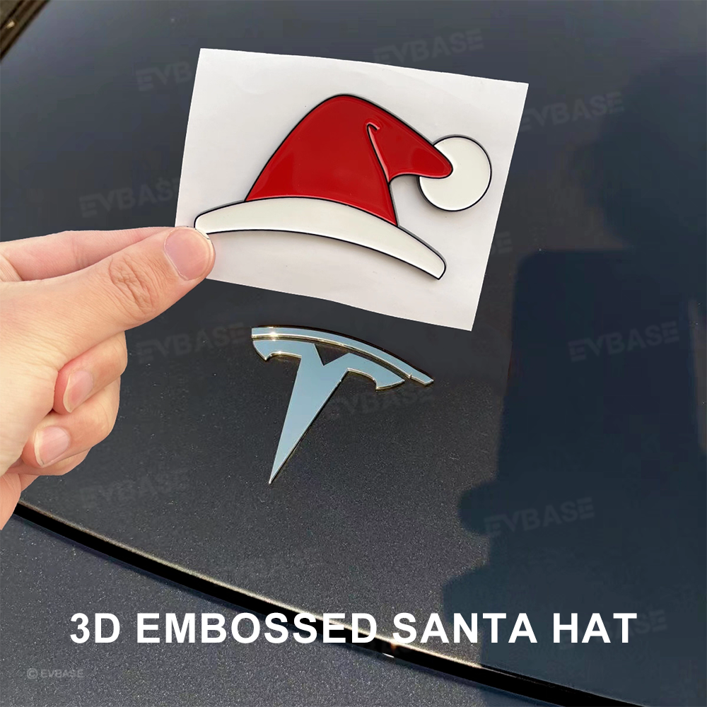 🎁3D Xmas Emblem Stickers for Tesla