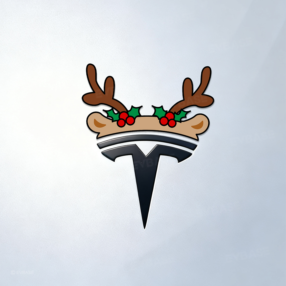 🎁3D Xmas Emblem Stickers for Tesla