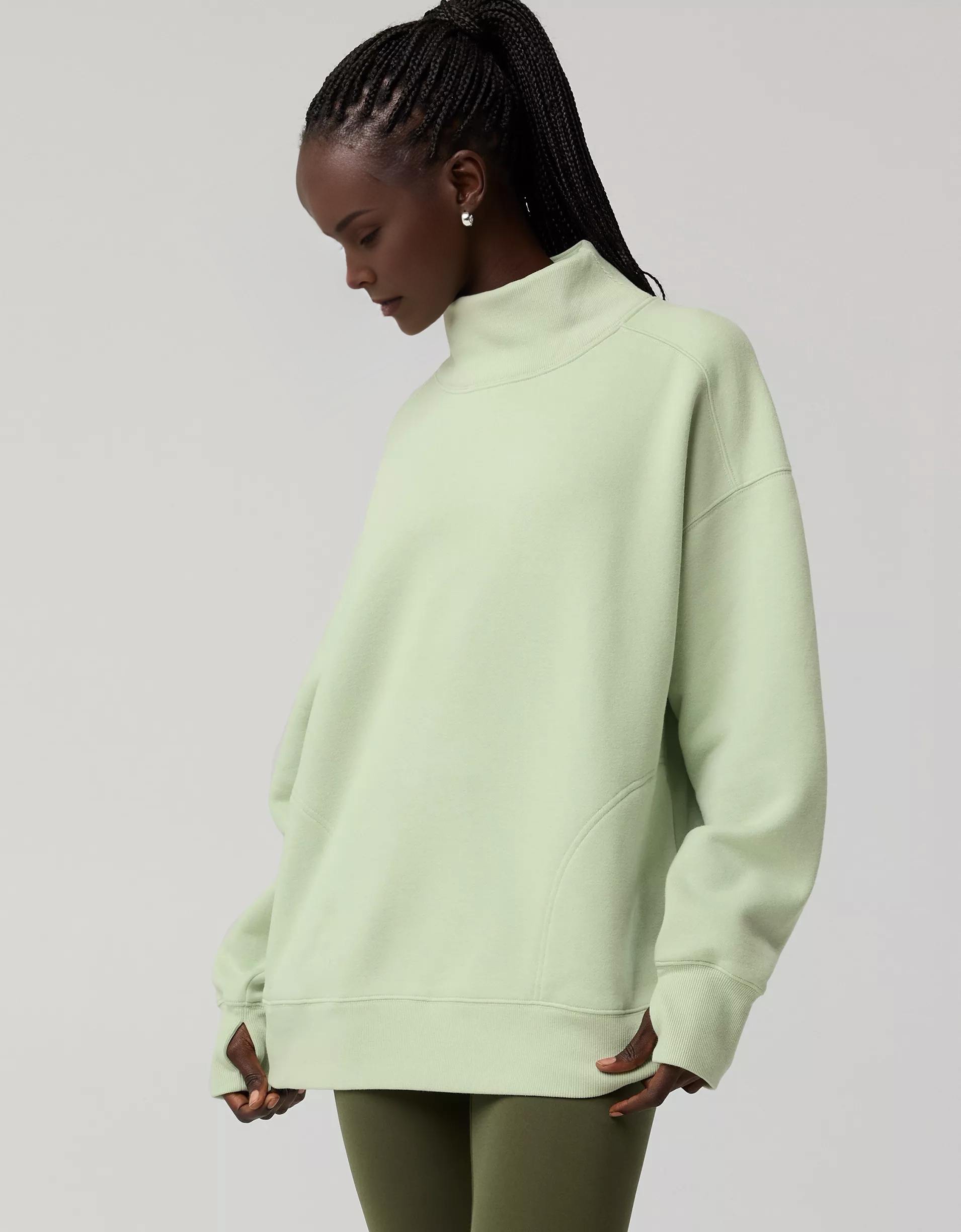 Cloud Fleece Oversized Mockneck Sweatshirt (Buy 2 Free Shipping)