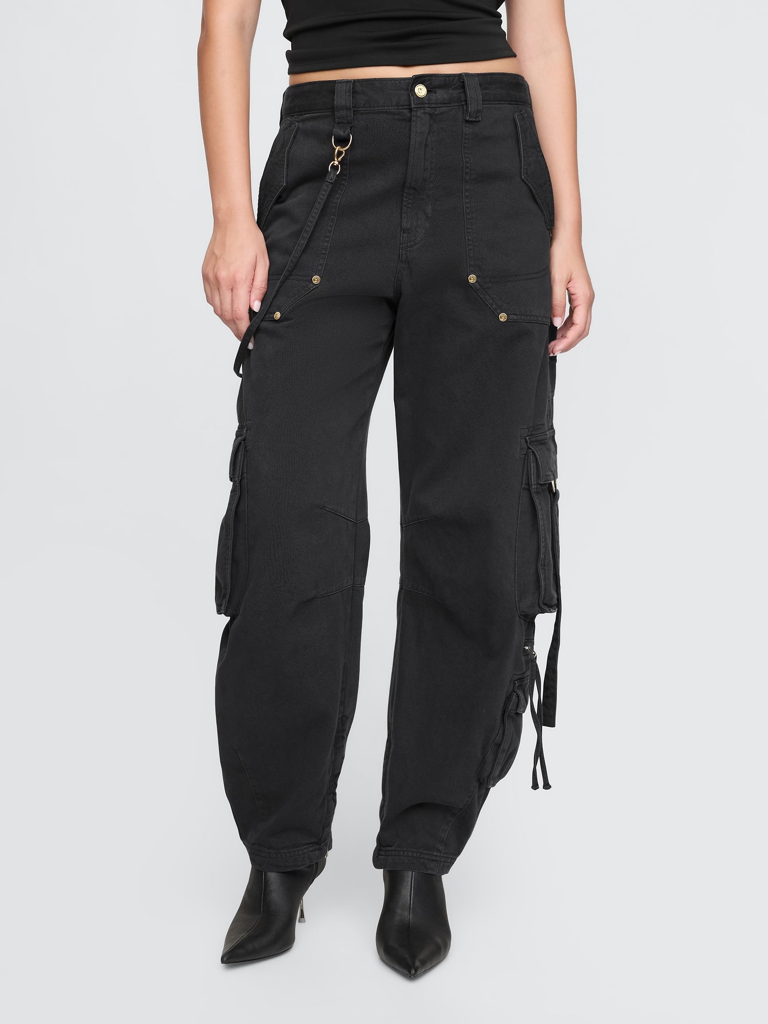 Relaxed Cargo Chain Straps Barrel Pants(Buy 2 Free Shipping)