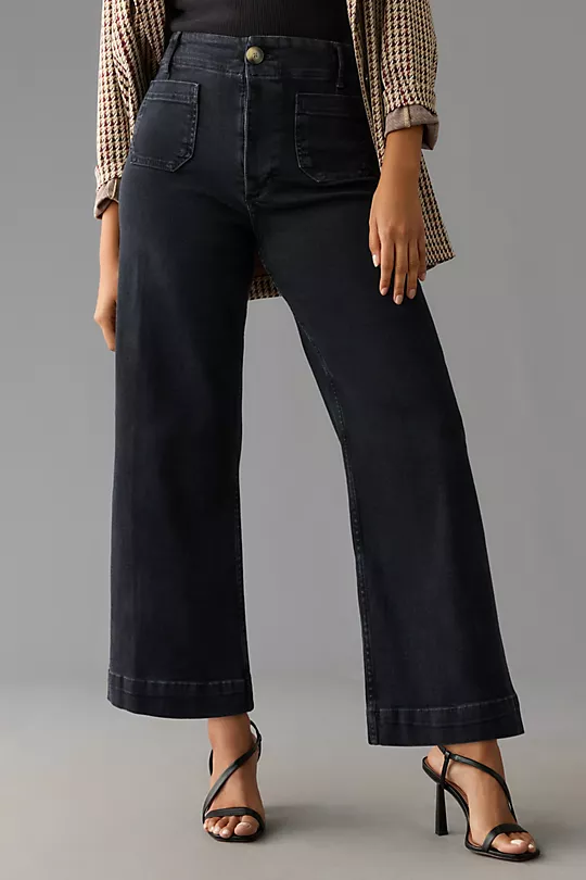Tummy Control Cropped Wide-Leg Jeans(BUY 2 FREE SHIPPING)