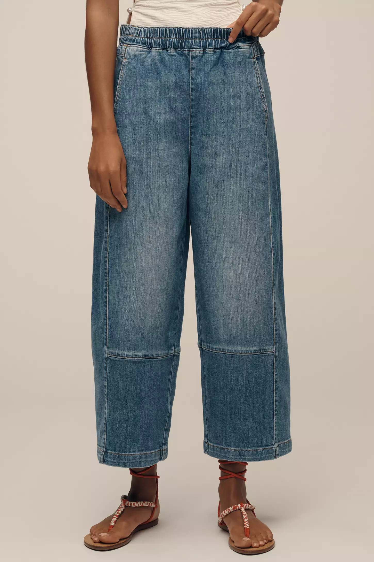The Izzie Relaxed Pull-On Barrel Jeans