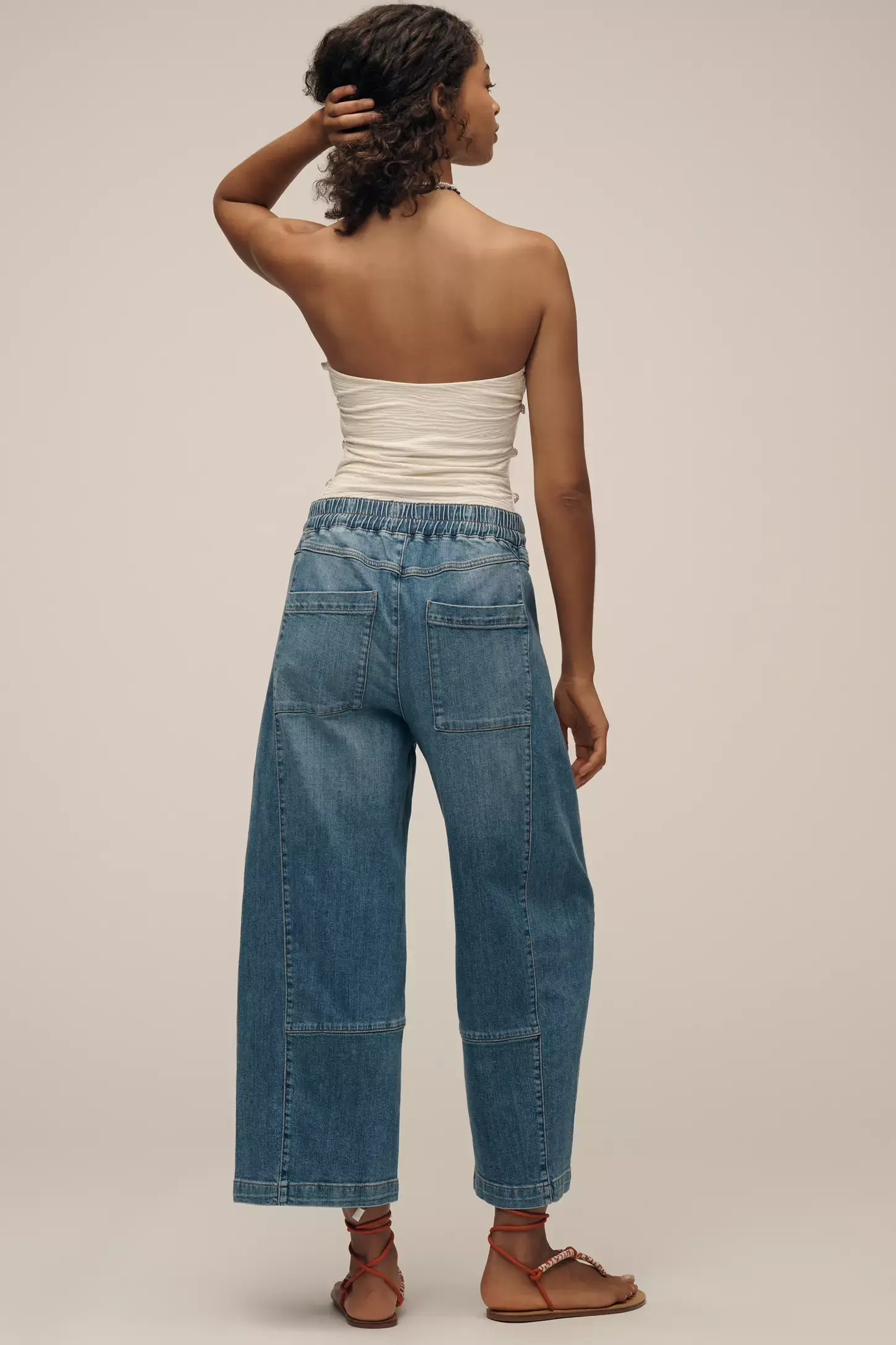 The Izzie Relaxed Pull-On Barrel Jeans
