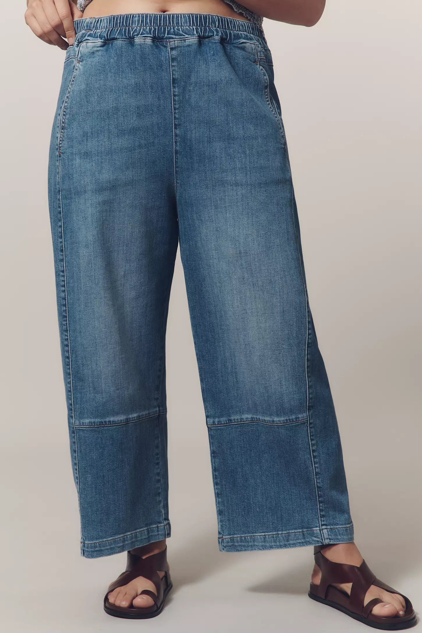 The Izzie Relaxed Pull-On Barrel Jeans