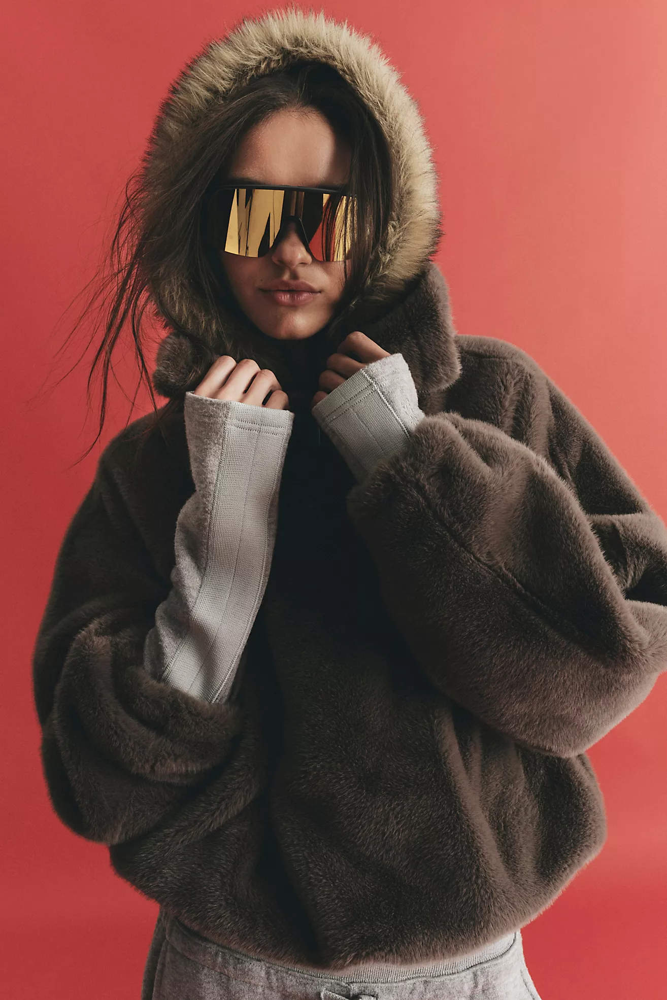 Alpine Faux Fur Half Zip Pullover (Buy 2 Free Shipping)