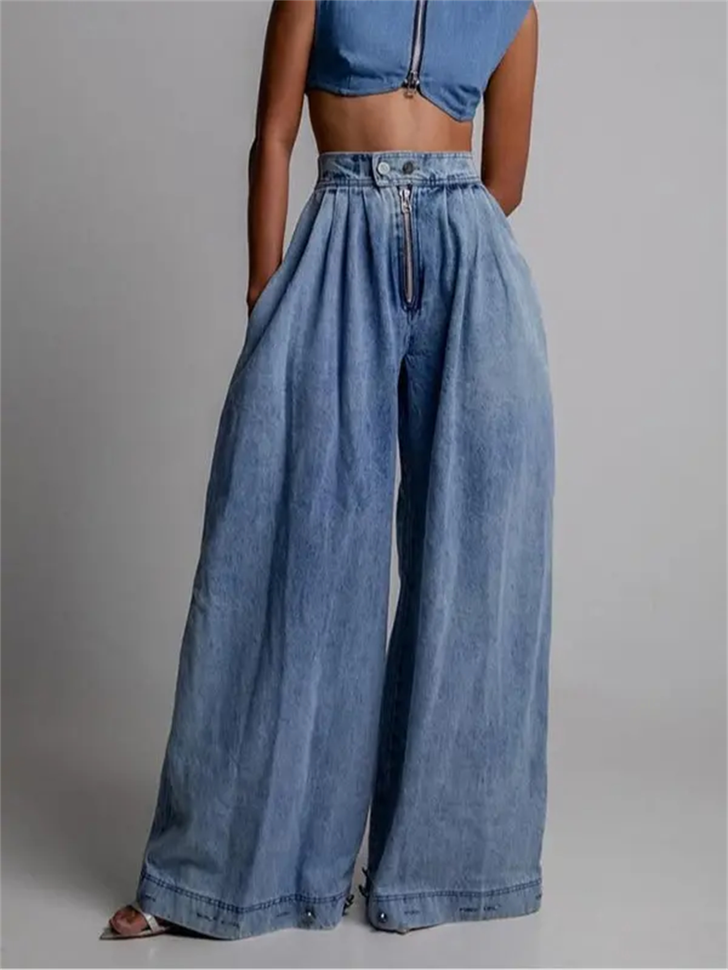 High Waist Zipper Barrel Balloon Jeans(Buy 2 Free Shipping)