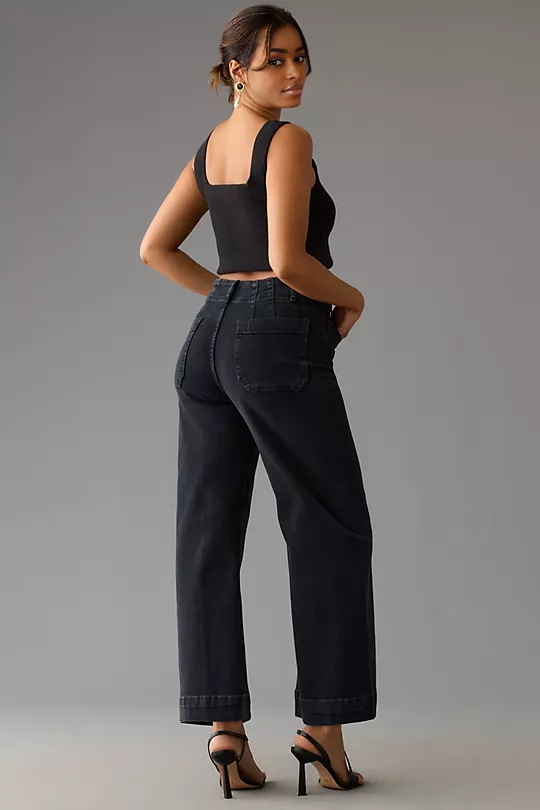 Tummy Control Cropped Wide-Leg Jeans(BUY 2 FREE SHIPPING)