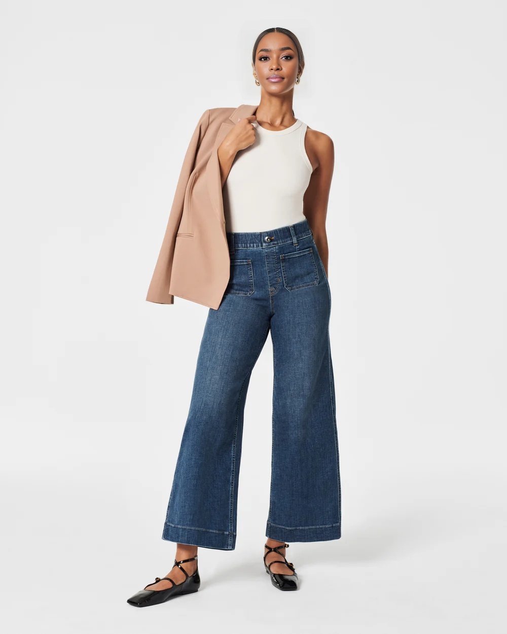 Tummy Control Cropped Wide-Leg Jeans(BUY 2 FREE SHIPPING)